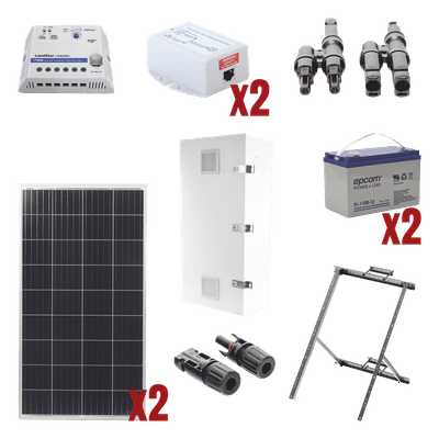 Kit Solar de 28 W con PoE Pasivo 24 Vcc para 2 Radios de Ubiquiti airMAX, Cambium ePMP PL-1224G-2R EPCOM POWERLINE