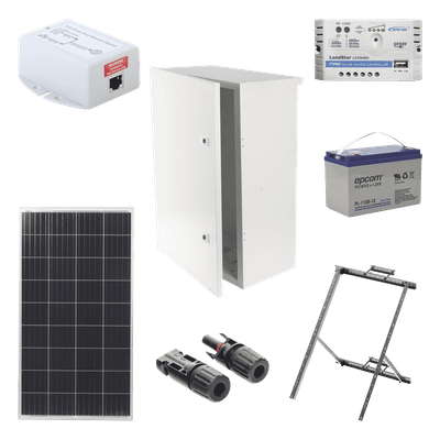Kit Solar de 14 W con PoE Pasivo 24 Vcc para un radio de Ubiquiti airMAX o Cambium ePMP PL-1224G-1R EPCOM POWERLINE