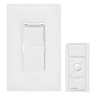 Kit de Control de Pared Inalámbrico / 3 Botones con Subir/Bajar / Alcance 9 m (29.5 ft) a través de Muros / Batería CR2032 10 Años / Frecuencia 431-437 MHz PJ2WALLWHL01 LUTRON CASETA WIRELESS
