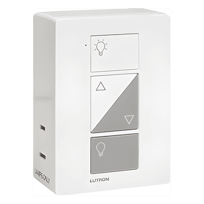 Atenuador de Clavija Inteligente / Dual Receptáculo / LED/CFL 100 W / Incandescente/Halógeno 300 W / 120 V / Alcance 9 m (29.5 ft) PD3PCLWH LUTRON CASETA WIRELESS