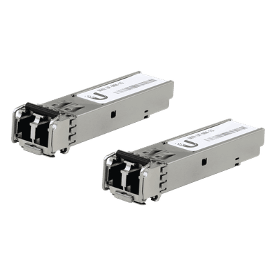 UFiber Módulo SFP, transceptor MiniGibic MultiModo 1.25 Gbps, distancia 550m, conectores LC, paquete de 2 piezas UF-MM-1G UBIQUITI