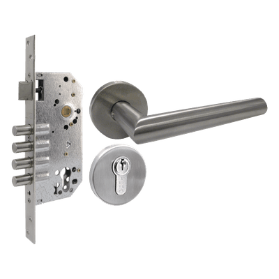 Kit de Manija y Cilindro de Alta Seguridad / Acero Inoxidable / Puerta 35-45 mm (1.38-1.77 in) / ANSI A.156.13 / Grado 2 82473 ASSA ABLOY