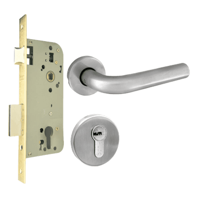 Kit de Manija y Mecanismo para Puerta / Acero Inoxidable / Puertas 35-45 mm / ANSI Grado 2 / 600,000 Ciclos / Cilindro 35 x 35 mm 85208 ASSA ABLOY