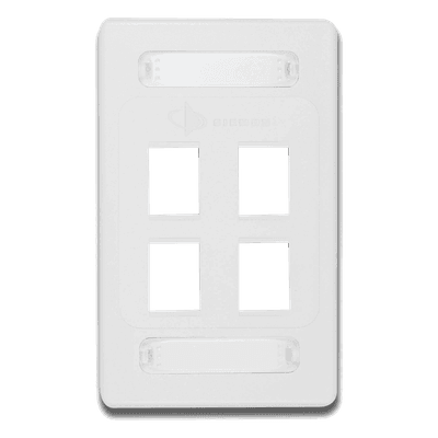 Placa de Pared Modular 10G MAX de 4 Salidas, Color Blanco 10GMX-FPS04-02 SIEMON
