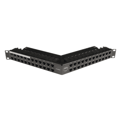 Patch Panel / Blindado / Cat 6A / 48 Puertos / 1U / Angulado / PoE+ Z6AS-PNLA-U48K SIEMON