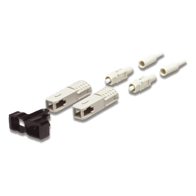 Conector de Fibra Óptica SC Duplex, Epoxico, Fibra Recubierta, Multimodo, Botas Color Negro y Beige (No pre-pulido) FC2-SC-MM-B80 SIEMON