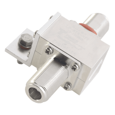 Protector Coaxial / Rango 20-1000 MHz / Potencia 375 W VHF / Conectores N-Hembra / Montaje de Tierra Universal LP-BTR-NFF Times Microwave