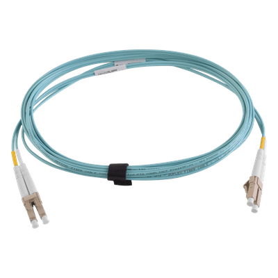 Jumper de Fibra Óptica Multimodo 50/125 XGLO OM4, LC-LC Duplex, OFNR, Color Aqua, 5 Metros (16.40 Pies) FJ2-LCLC5V-05AQ SIEMON