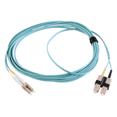 Jumper de Fibra Óptica Multimodo 50/125 OM3 / LC-SC Duplex / OFNR Aqua / 2 Metros (6.56 Pies) FJ2-LCSC5L-02AQ SIEMON