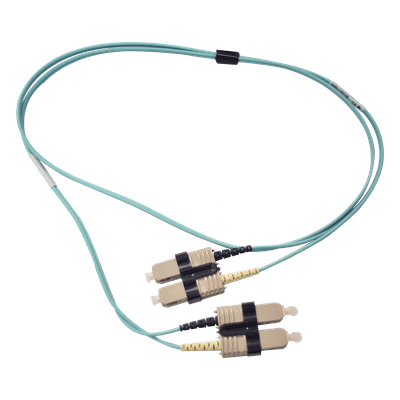 Jumper de Fibra Óptica Multimodo / 50/125 OM3 / SC-SC Duplex / OFNR / Aqua / 1 Metro (3.28 Pies) FJ2-SCSC5L-01AQ SIEMON