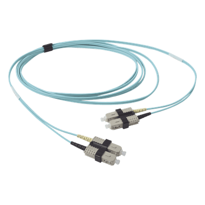 Jumper de Fibra Óptica / Multimodo 50/125 OM3 / SC-SC Duplex / OFNR / Aqua / 3 Metros (9.84 Pies)