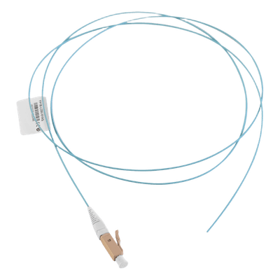 Pigtail de Fibra Óptica / LC Simplex / Multimodo OM3 50/125 / OFNR / Aqua / 1 Metro (3.28 Pies)