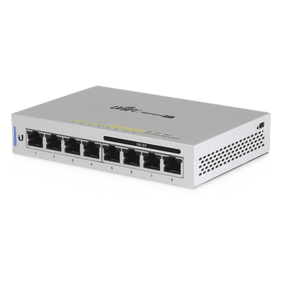 Switch administrable capa 2 / 8 puertos Gigabit / 4 puertos PoE 802.3af / 60W / 0.49 x 0.33 x 0.10 ft US-8-60W UBIQUITI