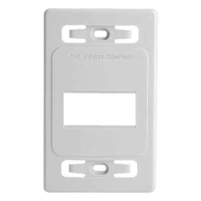 Placa de Pared Modular / 3 Salidas / Single Gang / Color Blanco / Compatibilidad MAX, Z-MAX Blindados y TERA MX-FP-S-03-02 SIEMON