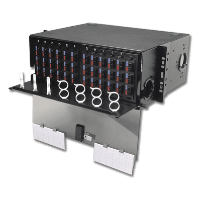 Panel de Conexión de Fibra Óptica (RIC3) Para Rack de 19in, Acepta 12 Placas Quick Pack, Hasta 288 Fibras, 4 UR RIC3-72-01 SIEMON