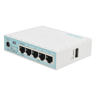 (hEX) RouterBoard, 5 Puertos Gigabit Ethernet, 1 Puerto USB y versión 3 RB750GR3 MIKROTIK