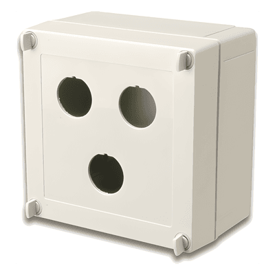 Caja de Conexión Industrial / IP66/IP67 NEMA 4X / 3 Puertos Cobre o Fibra / 129.5x129.5x81.1 mm / 5.1x5.1x3.2 in X-IBOX-03 SIEMON