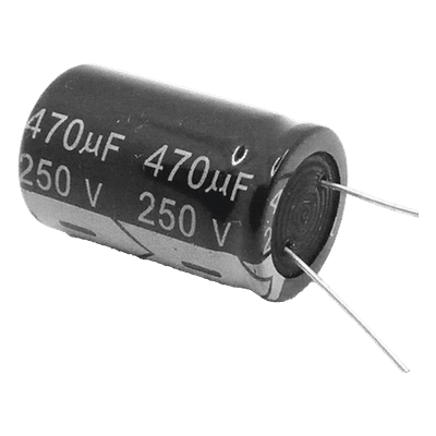 Capacitor Electrolítico / 470 µF / 250 Vcc / 105 °C / Radial 25 x 40 mm 0470M0250V SYSCOM