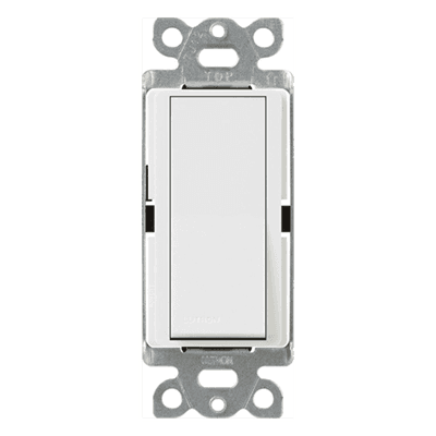 Apagador de Pared de 3 Vías / 15 A / 120/277 V / Paleta Amplia / Cargas Generales y Motores / Acabado Brillante CA3PSWHS LUTRON ELECTRONICS