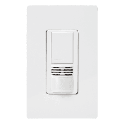Apagador con sensor de ocupación / doble tecnología PIR + ultrasónica / 1 circuito / 6 A / sin neutro / 120-277 V / blanco MS-A102-WH LUTRON ELECTRONICS