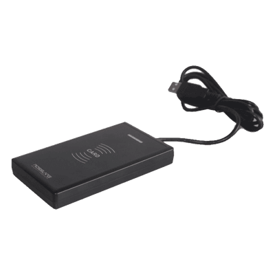 Lector Enrolador de Escritorio / MIFARE 13.56 MHz / USB 150 cm (4.9 ft) / Windows 7/8/10 / 123x70x16.2 mm (4.9x2.8x0.7 in) DR6255 ROSSLARE SECURITY PRODUCTS