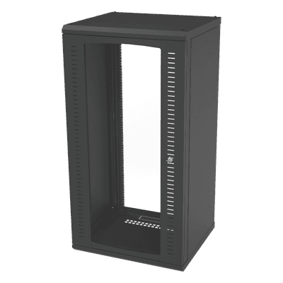 Gabinete para Montaje en Pared, Puerta de Cristal Templado, Cuerpo Fijo con Rack 19" de 24 Unidades SR-1924-GFP LINKEDPRO BY EPCOM