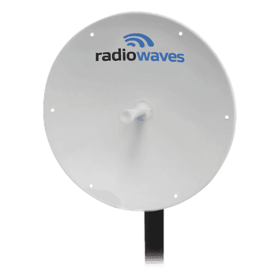 Antena Direccional Parabólica / 33 dBi / 5.25-5.85 GHz / 0.9 m (3 ft) / Doble Polarización / 2 Conectores N-Hembra SPD3-5.2NS RADIOWAVES