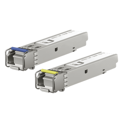 UFiber Módulo SFP, transceptor MiniGibic MonoModo 1.25 Gbps, distancia 3km, un conector LC, incluye 2 tranceptores UF-SM-1G-S UBIQUITI