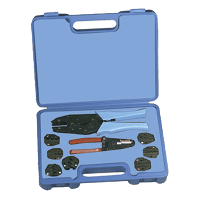 Kit de Herramientas de Crimpado / AWG 10-22 / 7 Dados / Pinzas con Trinquete / Estuche con Espuma RFA-4005-500 RF INDUSTRIES,LTD