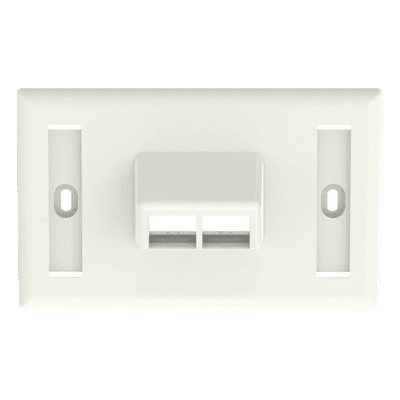 Placa de Pared Horizontal / 2 Puertos Keystone / Blanco Mate / 2.75 x 4.5 pulg. NK2HSFIWY PANDUIT