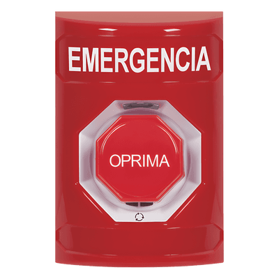 Botón de Emergencia / Acción Mantenida / Girar para Restablecer / LED Multicolor / Texto Español / ADA / Anti-Vandálico SS2009EM-ES STI
