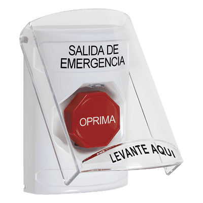 Botón de Emergencia / Texto en Español / Cubierta de Policarbonato / Restablecimiento con Llave / Rango -40 a 121°C / Sellado NEMA 3R