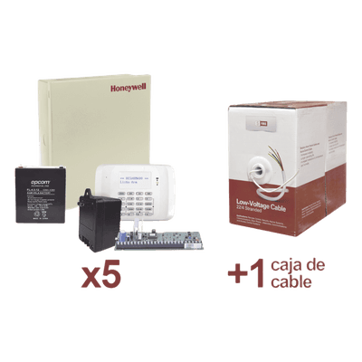 Kit de 5 paneles de control de alarma / VISTA-48LA / Hasta 48 zonas / Comunicación por línea telefónica / Batería y transformador / Cable 305 m VISTA48/2204KT5 HONEYWELL HOME RESIDEO