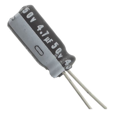 Capacitor Electrolítico / 4.7 µF / 50 Vcc / Radial / 105 °C / 5 x 11.7 mm CE4.7/50V SYSCOM PARTS
