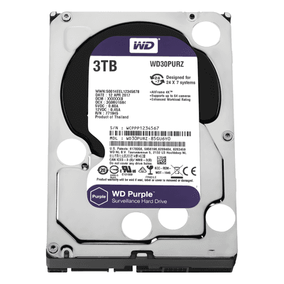 Disco Duro PURPLE de 3TB / 3 AÑOS DE GARANTÍA / Para Videovigilancia WD30PURZ Western Digital (WD)