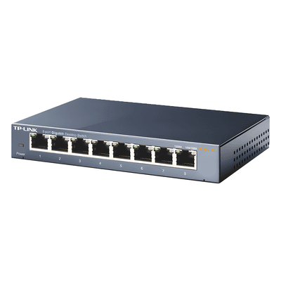 Switch Gigabit / 8 Puertos 10/100/1000 Mbps / 11.9 Mpps / No Administrable / Escritorio o Bastidor TL-SG108 TP-LINK
