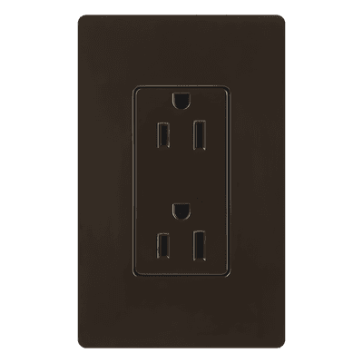 Tomacorriente dúplex / 15 A / 125 V / Color café / Línea Claro / Compatible con placas estilo Designer / Placa se vende por separado CAR-15-BR-S LUTRON ELECTRONICS