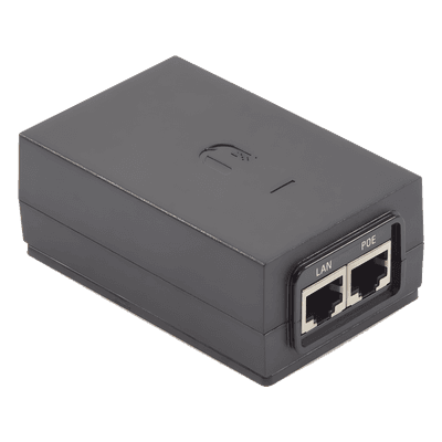 Adaptador PoE / 24 VDC / 1.0 A / Fast Ethernet 10/100 Mbps / 0 a 40 °C / 88x57x33 mm POE-24-24W UBIQUITI