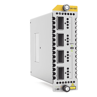 Módulo de expansión / 4 puertos 40GbE QSFP+ / Layer 3+ / Apilable / 8 bahías de alta velocidad AT-XEM2-4QS ALLIED TELESIS