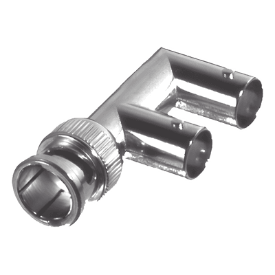 Adaptador RF / BNC Macho a Doble BNC Hembra / 75 Ohm / Splitter en F / Contacto Oro 24k / Aislante Delrin RFB-1730-3 RF INDUSTRIES,LTD