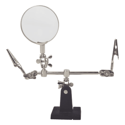 Soporte con lupa y brazos con clip / Lupa 6.2 cm / Aumento 3x / Base hierro fundido / 289 g / 14 x 8 cm (5.5 x 3.1 pulgadas) EP390 EPCOM POWERLINE