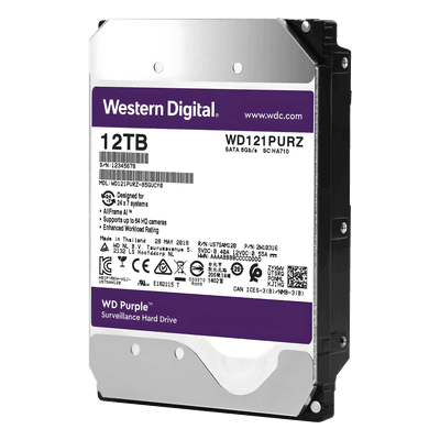 Disco duro WD de 12TB / 7200RPM / Optimizado para Videovigilancia WD121PURZ Western Digital (WD)