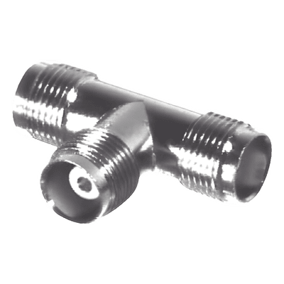 Adaptador en T / Doble TNC Hembra / 50 Ohm / Bronce Niquelado / Contacto Oro / Aislante Teflón RFT-1229 RF INDUSTRIES,LTD
