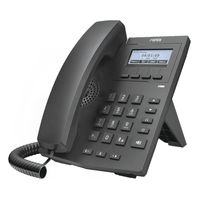 Teléfono IP empresarial para 2 lineas SIP con pantalla LCD 128 x 48 Px y conferencia de 3 vías, PoE X1P FANVIL