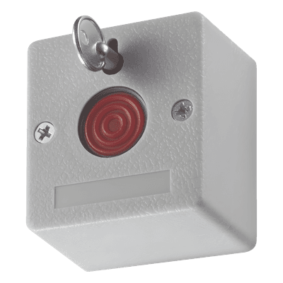 Botón de Pánico Cableado / NA/NC Configurable / ABS Retardante al Fuego / 49.5 x 53.5 x 32.5 mm / 40 g DS-PD1-EB HIKVISION