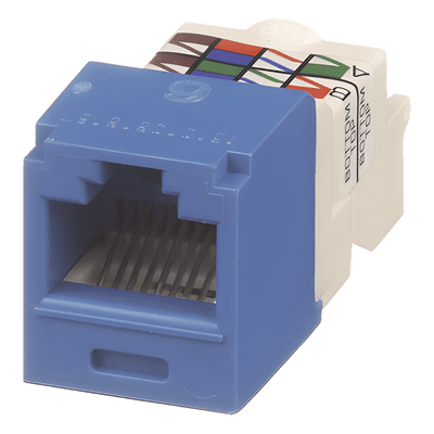 Conector Jack RJ45 Estilo TP, Mini-Com, Categoría 6, de 8 posiciones y 8 cables, Color Azul CJ688TPBU PANDUIT