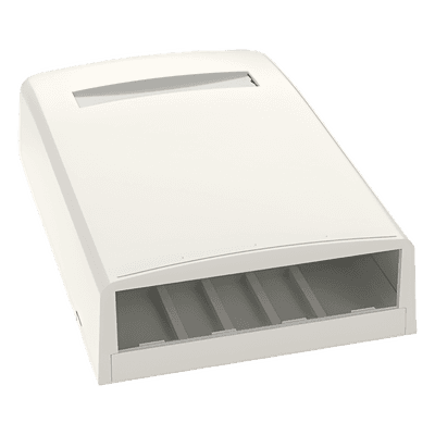 Caja de Montaje en Superficie / 4 Puertos Mini-Com / ABS / Blanco Mate / 73.6 x 27 x 114.3 mm CBX4IW-AY PANDUIT
