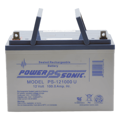 Batería de Respaldo AGM/VRLA / 12V 100Ah / Terminales U / Vida Útil 10-12 Años / Caja ABS Resistente