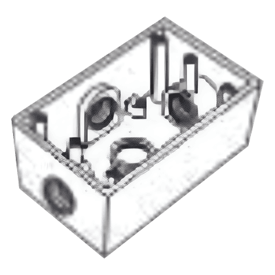 Caja Rectangular / 3/4" (19.05 mm) / 4 Bocas / Intemperie / Aluminio Diecast / 0.27 kg / 275.5 cm³ RR-0455 RAWELT