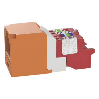 Conector Jack RJ45 / Cat 5e / 8P8C / Estilo T / Mini-Com / Terminación sin Impacto / 100W PoE / Naranja CJ5E88TOR PANDUIT